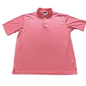 Walter Hagen Essentials GOLF Neon Orange Houndstooth Polo Shirt Men's Size Large